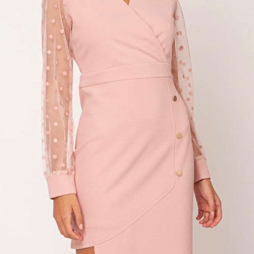 Gracia unbalanced hem dress blush Dress